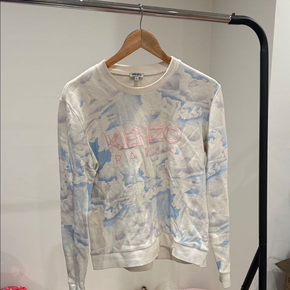 Kenzo Sweaters - Kenzo Blue and Cream Cloud Sweatshirt